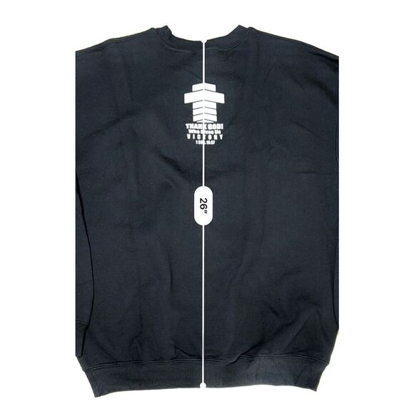 Gildan Graphic Sweatshirt "The Victors" 1 Cor. 15:57 Bible Verse Black Fleece - Picture 9 of 11